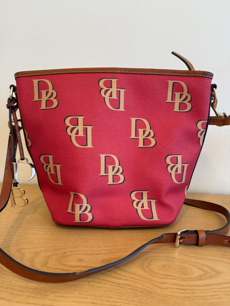 Dooney & Bourke Red Monogram Large Sac Shoulder Bag